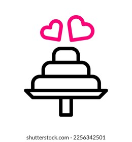 cake icon duocolor red valentine illustration vector element and symbol perfect. Icon sign from modern collection for web.