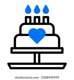 cake icon duotone blue black colour mother day illustration vector element and symbol perfect.