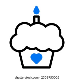 cake icon duotone blue black colour mother day illustration vector element and symbol perfect.