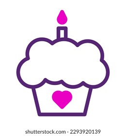 cake icon duotone pink purple colour mother day illustration vector element and symbol perfect.
