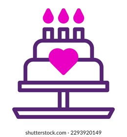 cake icon duotone pink purple colour mother day illustration vector element and symbol perfect.