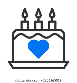 cake icon duotune blue valentine illustration vector element and symbol perfect. Icon sign from modern collection for web.