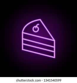 cake icon. Elements of Web in neon style icons. Simple icon for websites, web design, mobile app, info graphics