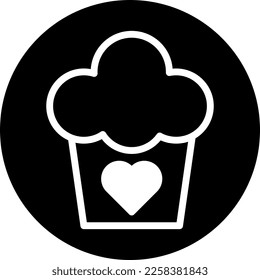 Kuchensymbol gefüllt schwarz-weißer Stil valentiner Vektorelement und Symbol perfekt. Symbol aus der modernen Kollektion für Web.
