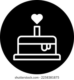 icono de pastel relleno de estilo blanco negro ilustración valentina elemento vector y símbolo perfecto. Signo de icono de la colección moderna para la web.