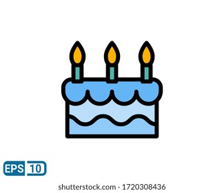 Kuchensymbol in vollem Line-Stil einzeln auf weißem Hintergrund. Illustration für Grafikdesigner, Website, UI. EPS10
