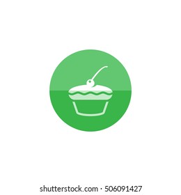 Cake icon in flat color circle style. Food sweet delicious 