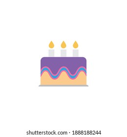 Cake icon flat design isolated on white background. Vecor