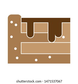 cake icon. flat illustration of cake - vector icon. cake sign symbol