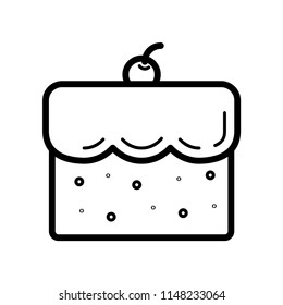 Cake Icon. Flat simple design. Line vector. Isolate on white background.