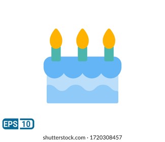 cake icon in flat style isolated on white background. illustration for graphic designer, website, UI. Editable color. EPS 10