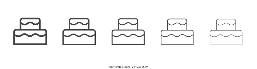 cake icon flat thin illustration symbol