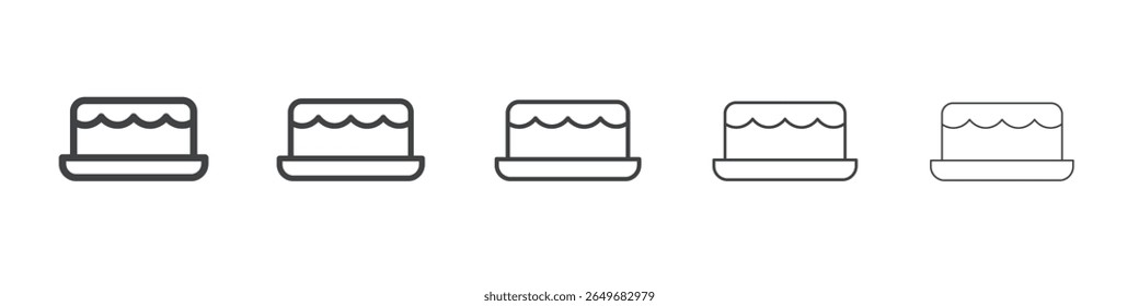 cake icon flat thin illustration symbol