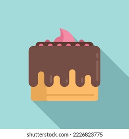 Icono de pastel vector plano. Feliz cumpleaños. chocolate dulce