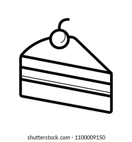 Cake icon. Flat vector illustration in black on white background. EPS 10
