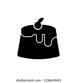 Cake icon. Flat vector illustration in black on white background. EPS 10
