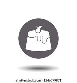 Cake icon. Flat vector illustration on gray background. EPS 10