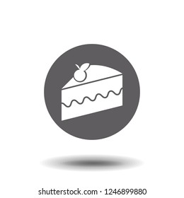 Cake icon. Flat vector illustration on gray background. EPS 10