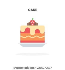 Cake icon flat. Vector illustration on white background. Can used for web, app, digital product, presentation, UI and many more.