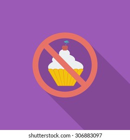 Cake icon. Flat vector related icon with long shadow for web and mobile applications. It can be used as - logo, pictogram, icon, infographic element. Vector Illustration.