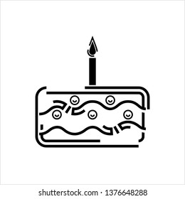 Cake Icon, Food Icon, Vector Art Illustration