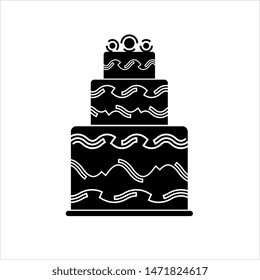 Cake Icon, Food Icon Vector Art Illustration