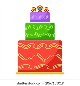 Cake Icon, Food Icon Vector Art Illustration