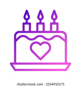 cake icon gradient purple pink style valentine illustration vector element and symbol perfect. Icon sign from modern collection for web.