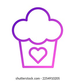 cake icon gradient purple pink style valentine illustration vector element and symbol perfect. Icon sign from modern collection for web.