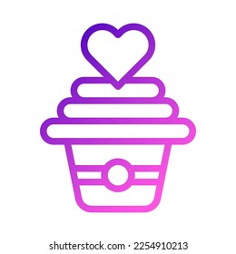 icono de tarta gradiente de color rosa púrpura ilustración valentina elemento vector y símbolo perfecto. Signo de icono de la colección moderna para la web.