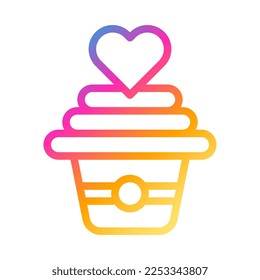 cake icon gradient style valentine vector illustration perfect. Icon sign from modern collection for web. Nice design perfect.