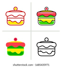 Cake icon. Graphic element illustration with different style on white background.