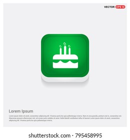 Cake Icon Green Web Button