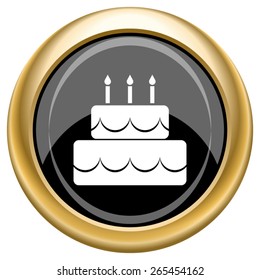 Cake icon. Internet button on white  background. EPS10 Vector. 