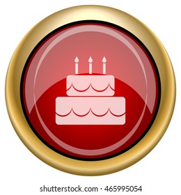 Cake icon. Internet button on white background. EPS10 vector.
