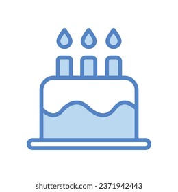 Cake icon isolate on white background vector stock illustration.