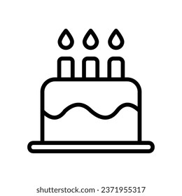 Aislamiento de icono de torta en la ilustración de material vectorial de fondo blanco.