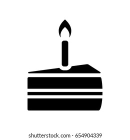 Cake icon. Isolated flat dessert symbol. Vector sweet sign illustration on white