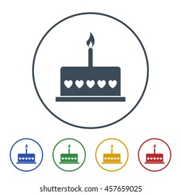 Cake icon isolated on white background 