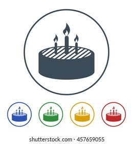 Cake icon isolated on white background 