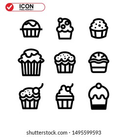 cake icon isolated sign symbol vector illustration - Collection of high quality black style vector icons
