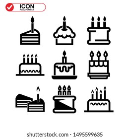cake icon isolated sign symbol vector illustration - Collection of high quality black style vector icons

