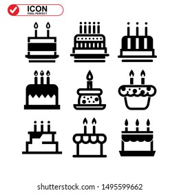 cake icon isolated sign symbol vector illustration - Collection of high quality black style vector icons

