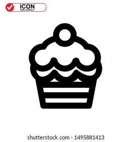 cake icon isolated sign symbol vector illustration - high quality black style vector icons
