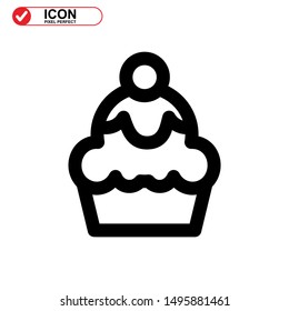 cake icon isolated sign symbol vector illustration - high quality black style vector icons
