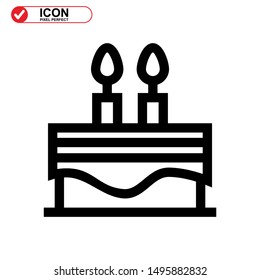 cake icon isolated sign symbol vector illustration - high quality black style vector icons
