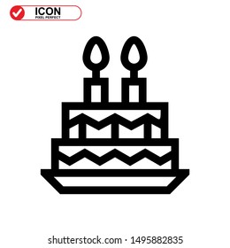 cake icon isolated sign symbol vector illustration - high quality black style vector icons
