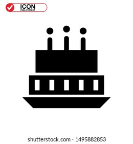 cake icon isolated sign symbol vector illustration - high quality black style vector icons
