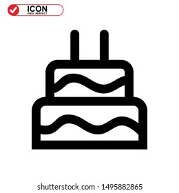 cake icon isolated sign symbol vector illustration - high quality black style vector icons
