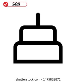 cake icon isolated sign symbol vector illustration - high quality black style vector icons
